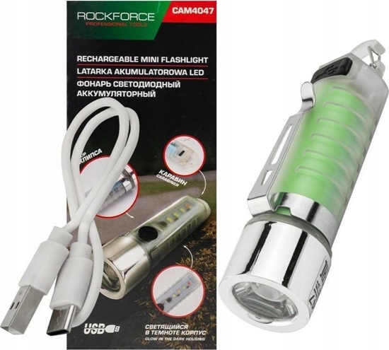Picture of Rockforce Latarka akumulatorowa mini LED 6w1 USB-C 100 lm 500 mAh