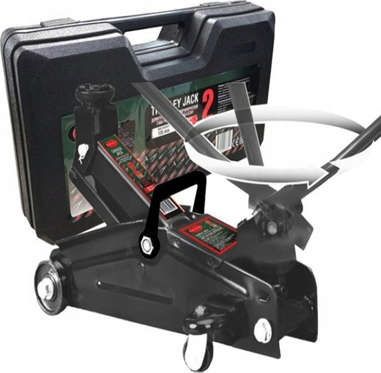 Picture of Rockforce Podnonik warsztatowy 2t z rkojeci obrotow 180° (h min 140mm, h max 340mm) w walizce