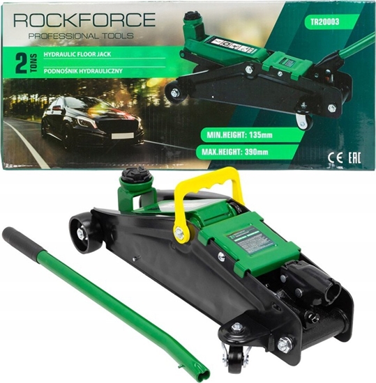 Picture of Rockforce Podnonik warsztatowy hydrauliczny 2t (h min 135mm, h max 390mm)