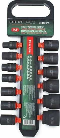 Picture of Rockforce ROCKFORCE NASADKI UDAROWE KRÓTKIE 13szt.1/2" 10-32mm /WIESZAK