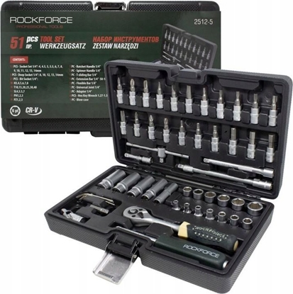 Attēls no Rockforce ROCKFORCE ZESTAW KLUCZY     1/4" 51el.