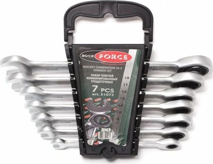 Attēls no Rockforce ROCKFORCE ZESTAW KLUCZY PASKO-OCZKOWYCH Z GRZECHOTK 7szt. RF-51072