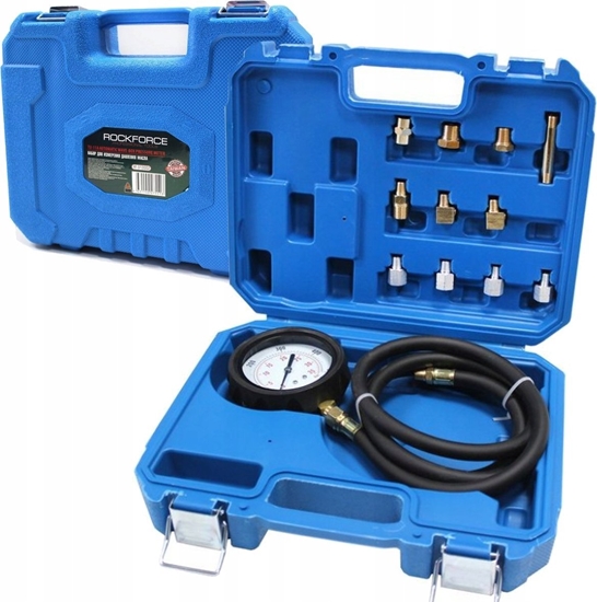 Picture of Rockforce Tester cinienia oleju w komplecie z adapterami gwintowanymi 12el.