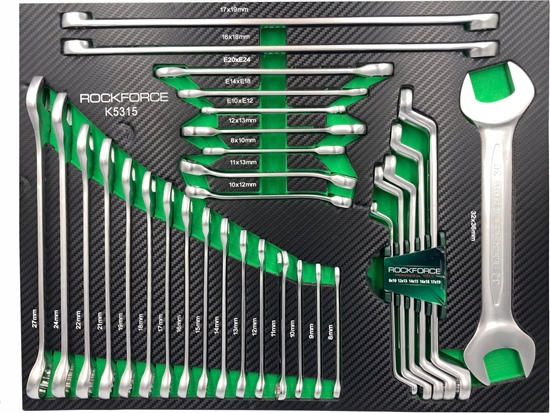 Picture of Rockforce Wkad klucze oczkowo-paskie gity otwarty zestaw 31el