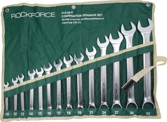 Picture of Rockforce Zestaw kluczy pasko-oczkowych 14el. (10-32mm) na pótnie
