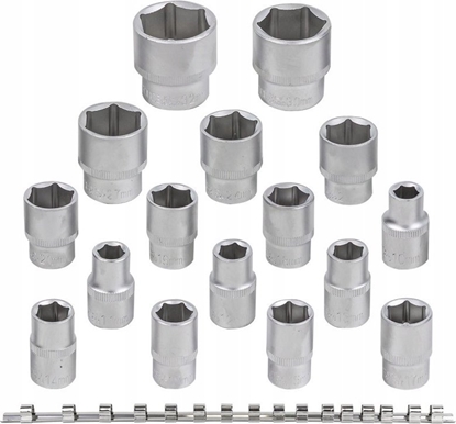 Attēls no Rockforce Zestaw nasadek 16el. 1/2" (6-ktnych) (10-19,21,22,24,27,30,32mm) na listwie