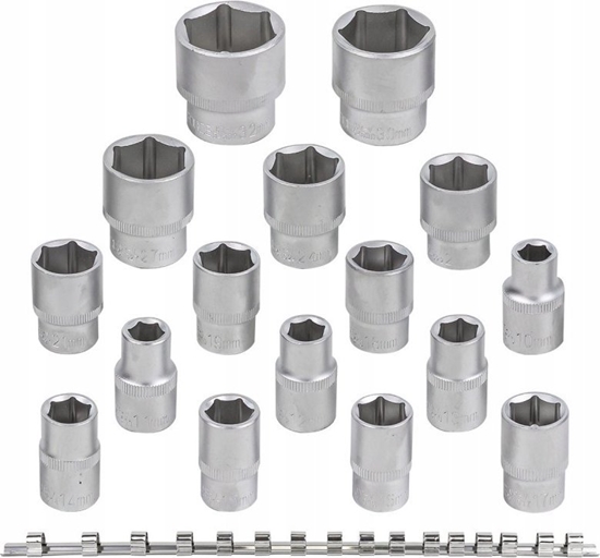 Picture of Rockforce Zestaw nasadek 16el. 1/2" (6-ktnych) (10-19,21,22,24,27,30,32mm) na listwie