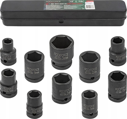 Picture of Rockforce Zestaw nasadek udarowych 1/2" 10el. (6-ktnych) (10-24mm)