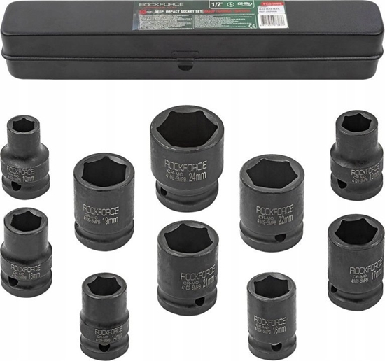 Picture of Rockforce Zestaw nasadek udarowych 1/2" 10el. (6-ktnych) (10-24mm)