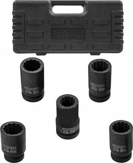 Picture of Rockforce Zestaw nasadek udarowych gbokich 1" 5el. (12-ktnych) (27-41mm)