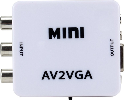 Picture of RoGer Adapter to Transfer RCA to VGA Signal (+Audio) White