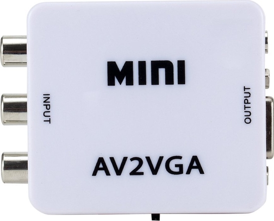 Picture of RoGer Adapter to Transfer RCA to VGA Signal (+Audio) White