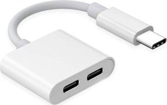 Picture of RoGer JH-032 USB-C to 2x USB-C Audio adapter + Charging