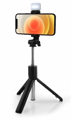 Attēls no RoGer R1S 2in1 Selfie Stick + Tripod Telescopic Stand with Bluetooth Remote Control + Flash