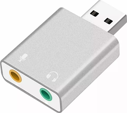 Изображение RoGer USB Audio card with microphone input / Virtual 7.1 / silver