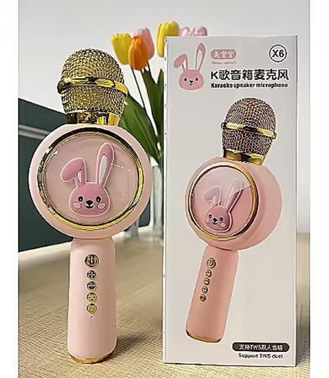 Picture of RoGer X6 Baby Rabbit Kids Karaoke Microphone Bluetooth / SD card