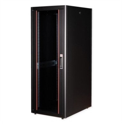 Picture of Roline 19-inch network cabinet Basic 32 U, 600x800 WxD glass door black