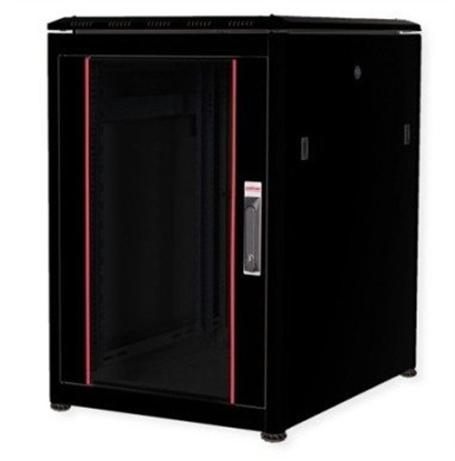 Изображение Roline 19-inch Network Cabinet Pro 16U, 600x800 WxD glass door black
