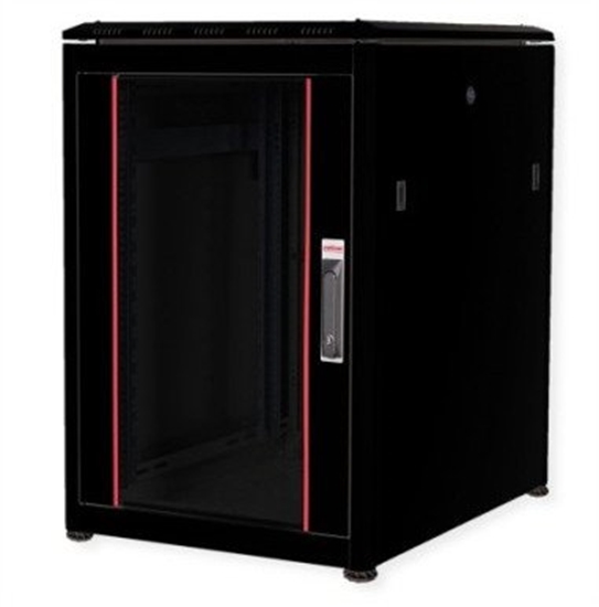 Изображение Roline 19-inch Network Cabinet Pro 16U, 600x800 WxD glass door black
