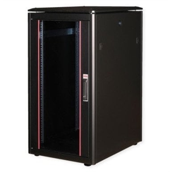 Изображение Roline 19-inch network cabinet Pro 22 U, 600x800 WxD glass door black