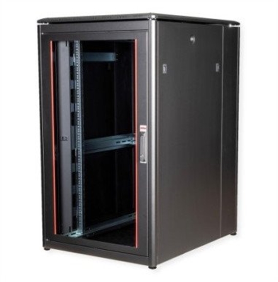 Picture of Roline 19-inch network cabinet Pro 26 U, 800x1000 WxD Glass door black