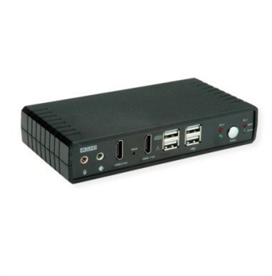 Picture of Roline Dual-Head 4K@60Hz HDMI KVM Switch, 2 PCs, DP/HDMI, Audio, with 2 Port USB 2.0 Hub