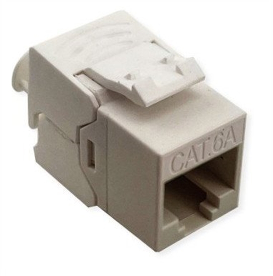 Picture of Roline Keystone Jack, Cat.6A (Class EA), RJ-45, UTP, tool-free, SLIM and SHORT, white