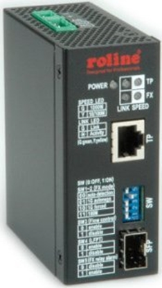 Picture of Roline Industrial Converter, 10/100/1000T - 100/1000 Fiber