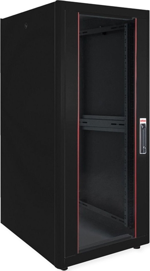 Picture of Roline 19-inch network cabinet Basic 32 U, 600x600 WxD glass door black