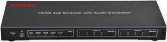 Picture of Roline 4K HDMI Matrix Switch, 4 x 2, with Remote Control