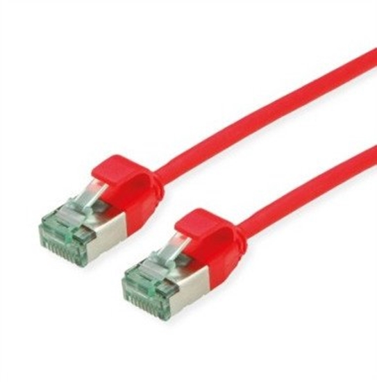 Изображение ROLINE RM U/FTP DataCenter Patch Cord Cat.6A (Class EA), wski, czerwony, 0,15 m