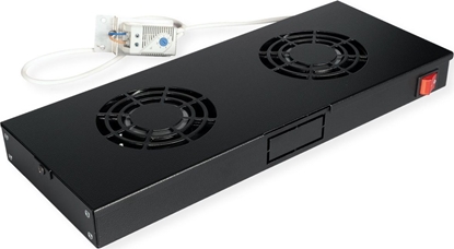 Picture of Roline 19-inch fan unit 2 fans, Thermostat black