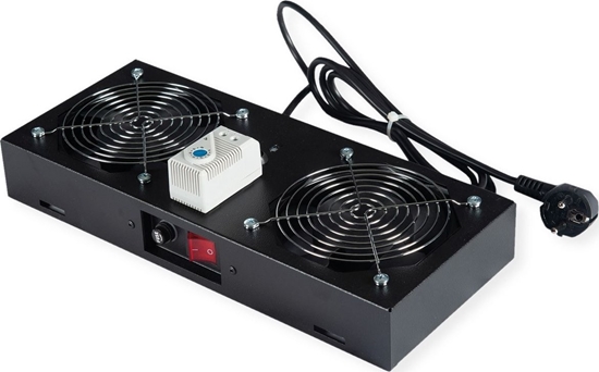 Picture of Roline Fan unit 2 fans, for 19-inch wall housing black