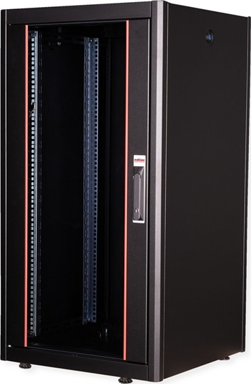 Picture of Roline 19-inch network cabinet Basic 22 U, 600x600 WxD Glass door black