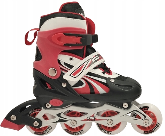 Picture of Rolki dla Dzieci Dziecice Regulowane Czerwone Solidne KUBISPORT r. 31-24