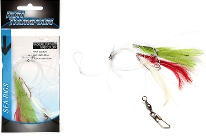 Изображение Ron Thompson Rig3 Mackerel Feathers Mixed Colour/Flashabou 3 #2 Silv (42606)