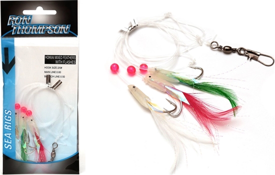 Picture of Ron Thompson Rig6 Hokkai w/Flash and Mixed Feathers 3 #2 Silver Hook (42609)