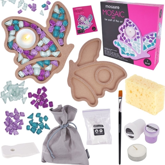 Picture of Roter Kafer Zestaw Kreatywny Szklana Mozaika wiecznik Ksztat Motyla Mega Akcesoria