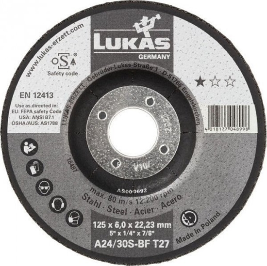 Picture of Rottluff TARCZA WYPUKA T27 125*6.0*22 A24/30S-BF PREMIUMFLEX