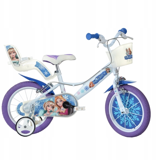 Изображение Rowerek Rower Dziecicy dla Dzieci Dziewczynki z Bocznymi Kókami DINO 14"