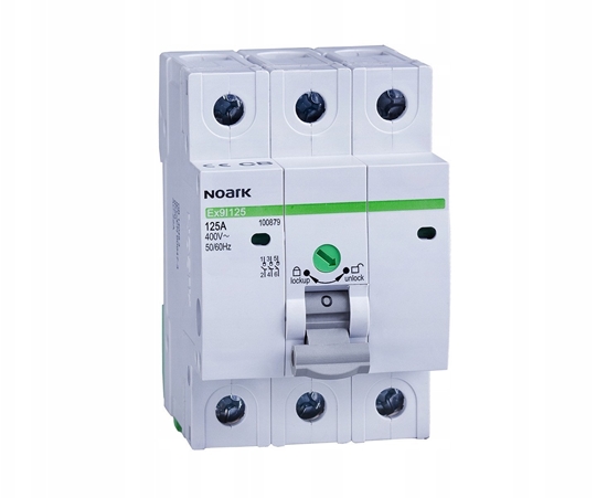 Picture of Rozcznik izolacyjny Noark EX9I125 100875 szeroko 3 moduy 3-bieg. 40A 3P szary