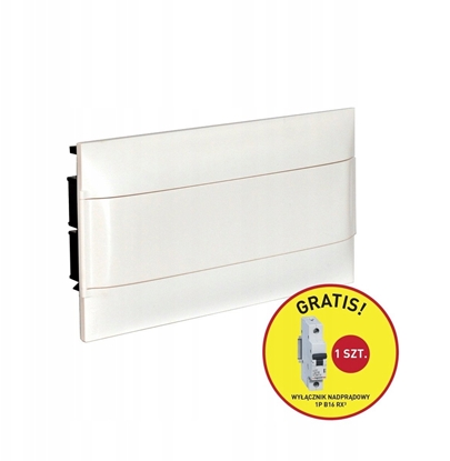 Picture of Rozdzielnica moduowa Legrand Practibox S 137366P podtynkowa 1x18 moduów IP40 drzwi biae do penych cian + wycznik nadprdowy 1P B16 RX3 (1 szt.)