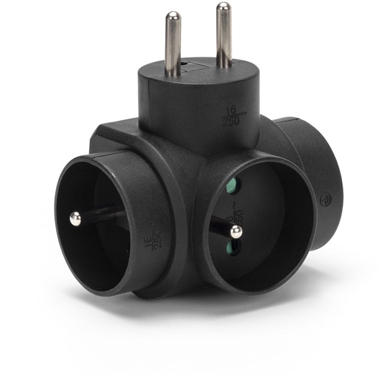 Picture of Rozganik potrójny R-31 z uziemieniem czarny Montis MT028-BK