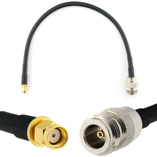 Изображение RP-SMA Male to N Female 30cm Coaxial Cable — HF240 (LMR240 equivalent)