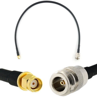 Изображение RP-SMA Male to N Female 50cm Coaxial Cable — HF240 (LMR240 equivalent)
