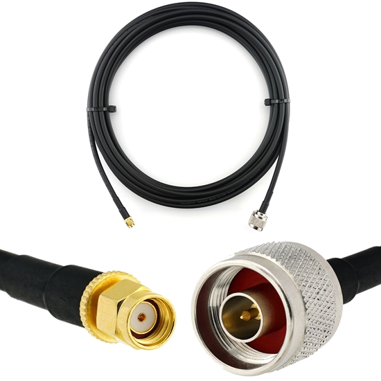 Изображение RP-SMA Male to N Male 10m Coaxial Cable — HF240 (LMR240 equivalent)