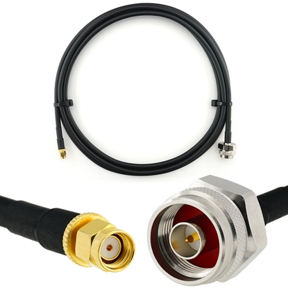Изображение RP-SMA Male to N Male Hex 2m Coaxial Cable — HF240 (LMR240 equivalent)