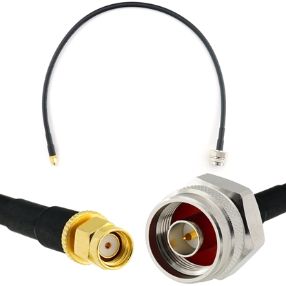 Изображение RP-SMA Male to N Male Hex 50cm Coaxial Cable — HF240 (LMR240 equivalent)