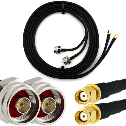 Изображение RP-SMA Male to N Male Hex 7m Twin Coaxial Cable — HF240 (LMR240 equivalent)