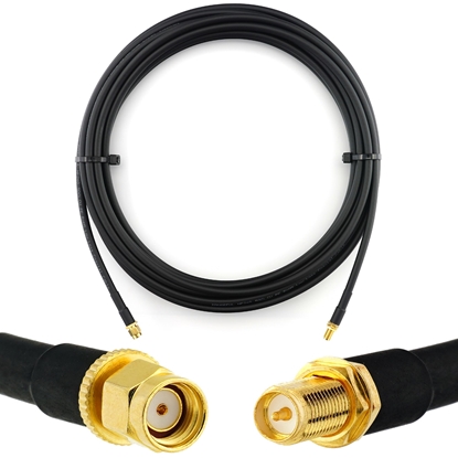 Изображение RP-SMA Male to RP-SMA Female 12m Coaxial Cable — HF240 (LMR240 equivalent)
